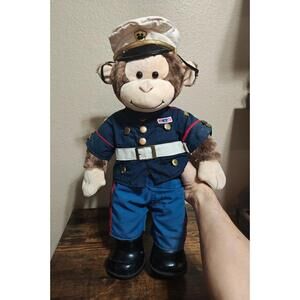 Smiley The Monkey Build-A-Bear In U.S Marine Corps Uniform 19" Plush